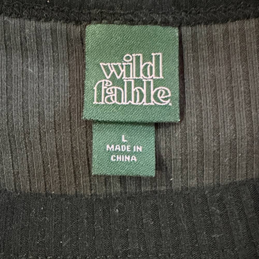 Wild Fable Black Ribbed Knit Top